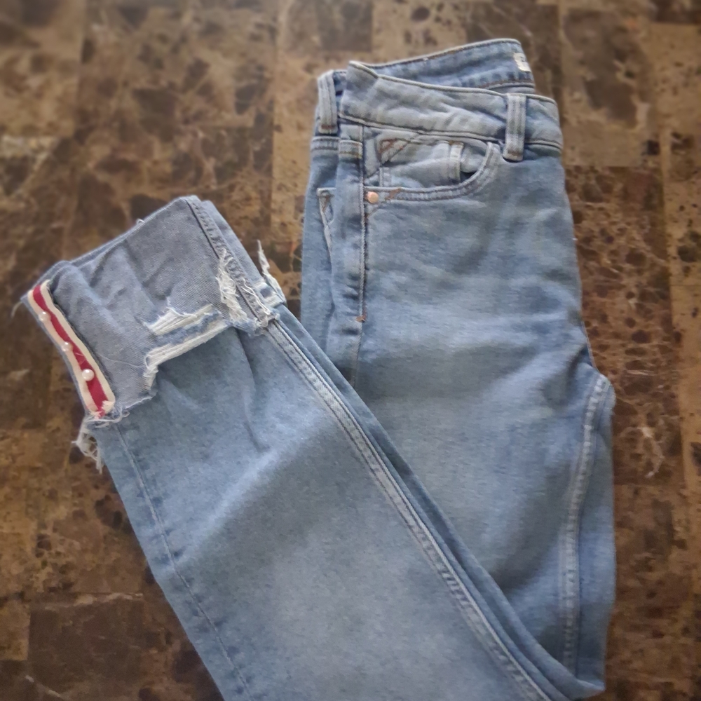 Zara Blue Ankle & Cropped Jeans